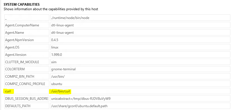 Ensure cURL is added as demand for Linux agent